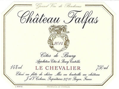 Chateau Falfas Le Chevalier 2012 Côtes de Bourg AOC
